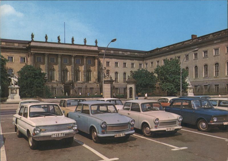 Humboldt University and parked cars, Berlin Germany