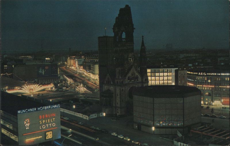 Kaiser Wilhelm Memorial Church at Night, Berlin Germany
