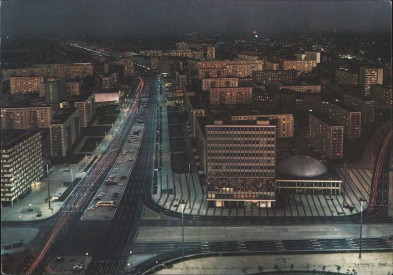 Karl-Marx-Allee from Interhotel Stadt Berlin at Night Germany