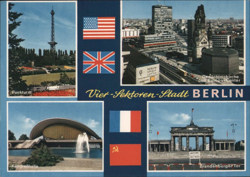 Berlin: Four-Sector City with Funkturm, Memorial Church, Brandenburg Gate Germany