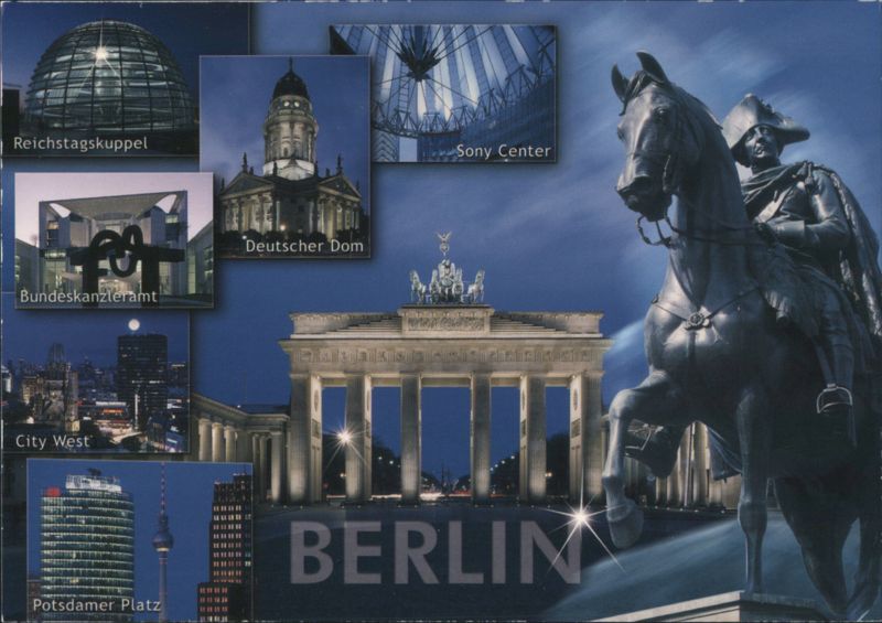 Berlin Landmarks with Brandenburg Gate & Friedrich der Grosse Germany