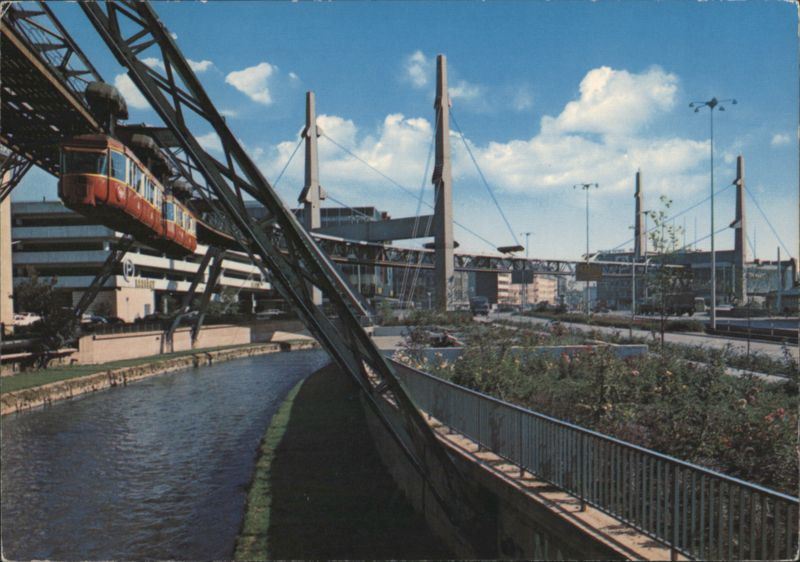 Wuppertal-Barmen Suspension Railway Over Wupper River Germany