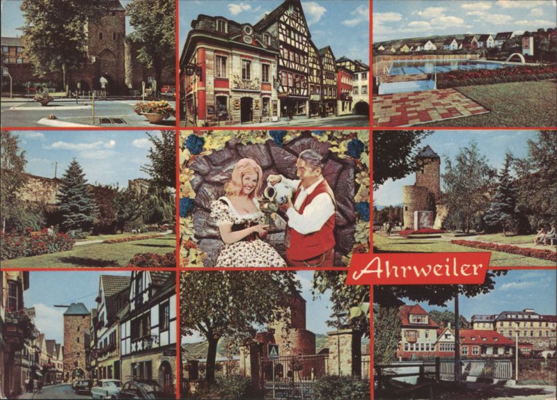 Ahrweiler Town Views Collage Germany