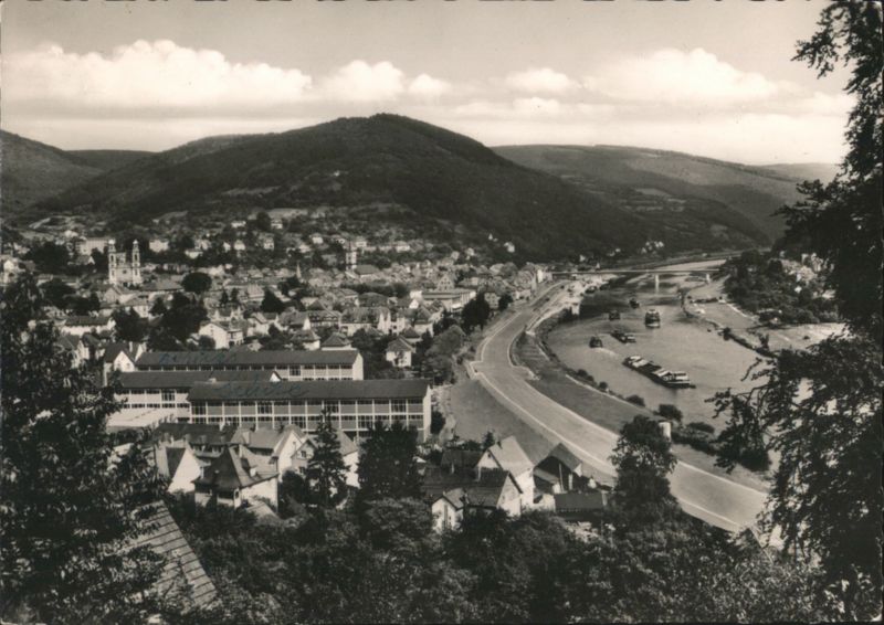 Eberbach am Neckar River Valley and Town Germany