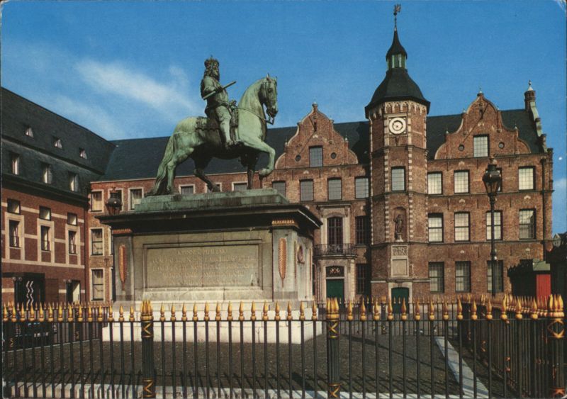 Equestrian Statue and Rathaus, Düsseldorf Altstadt Germany