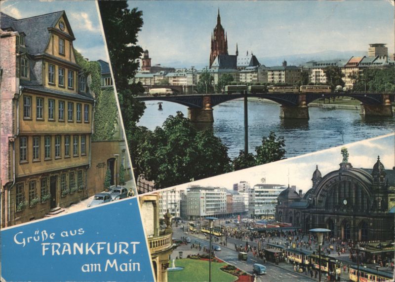 Frankfurt am Main Views: Goethe-Haus, Main River & Main Station Germany