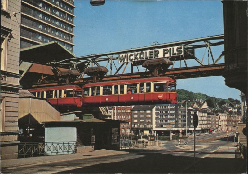 Wuppertal Schwebebahn with Wicküler Pils Advertisement Germany