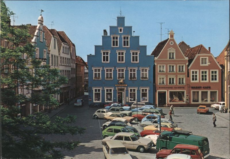 Warendorf Markt Street Scene with Historic Gabled Buildings Germany