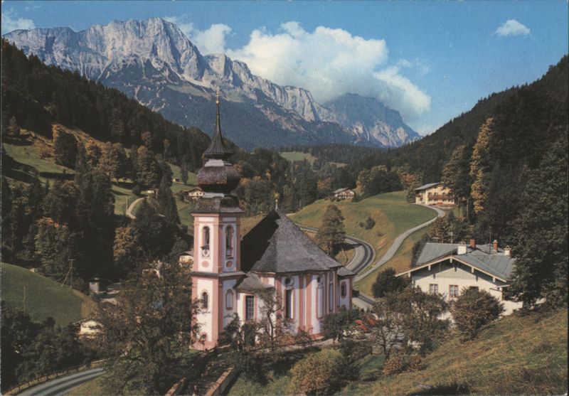 Maria Gern Church with Untersberg Mountain Germany