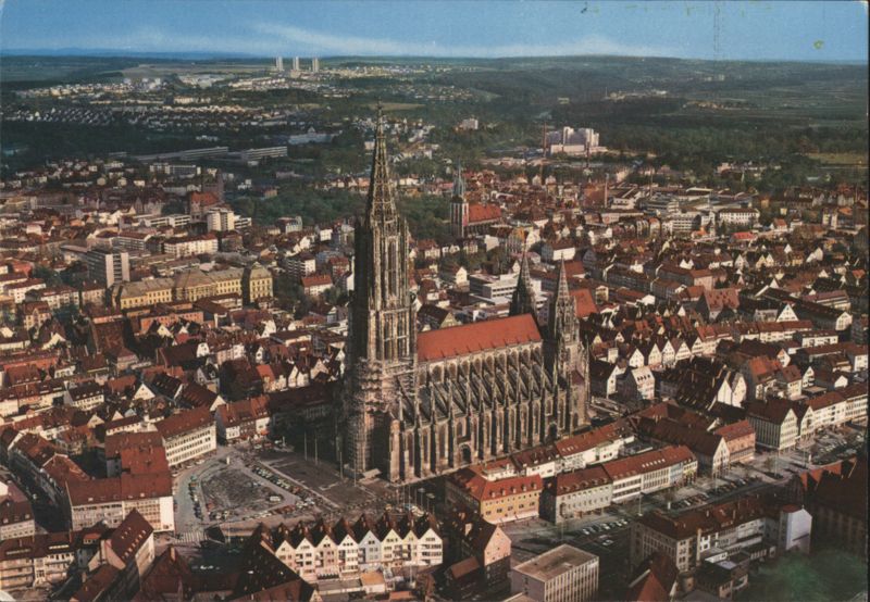 Ulm Minster, World's Tallest Church Spire, Aerial View Germany