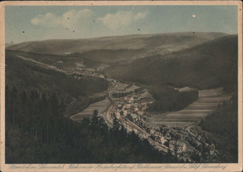 Sitzendorf in Schwarzatal Valley from Lindenburg Hut Germany