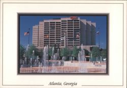 CNN Center and Olympic Rings Fountain, Atlanta Postcard