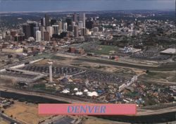 Aerial View of Denver Cityscape Postcard
