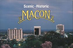 Macon Skyline at Dusk Postcard