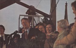 President-Elect Jimmy Carter Speaking at Homecoming Reception Postcard