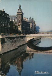 Palais de Justice and Seine River, Paris Postcard