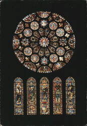 Chartres Cathedral South Rose Window, 13th Century Postcard