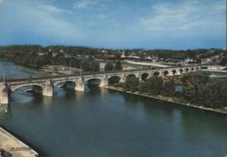 Le Pont de Pierre, Tours with Saint-Cyr Hills Postcard