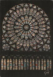 Notre-Dame Cathedral - North Rose Window, Paris Postcard