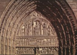 Notre-Dame de Paris: Tympan du Portail Sainte-Anne Postcard