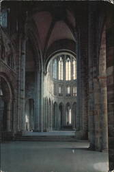 Abbey of Mont Saint-Michel Nave and Choir Interior Postcard