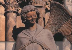 Archangel Gabriel, Central Portal, Reims Cathedral Postcard