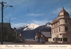 Skagway, Alaska - Main Street with Skagway Hotel Postcard