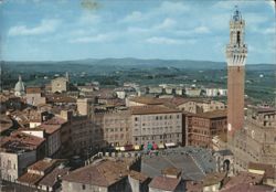 Siena Cityscape with Torre del Mangia and Piazza del Campo Postcard