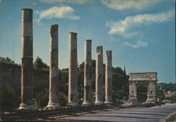 Roman Forum Columns & Arch of Titus, Rome Postcard