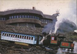 Mount Washington Cog Railway 'Tip Top' at the Observatory Postcard
