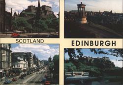 Edinburgh Landmarks: Castle, Calton Hill, Princes Street Views Postcard