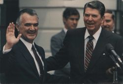 Ronald Reagan and President de la Madrid Postcard