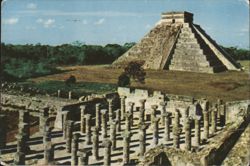 El Castillo and Las Mil Columnas at Chichén Itzá Postcard