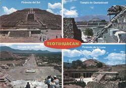 Teotihuacan: Pyramids of Sun, Moon, Quetzalcoatl, Avenue of Dead Postcard