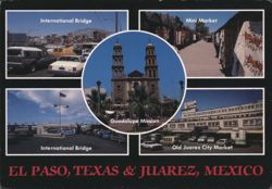 El Paso, TX & Juarez, Mexico City Views Postcard