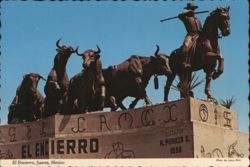 El Encierro Monument to the Bulls, Juarez Postcard