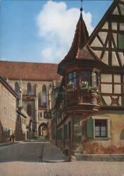 Feuerlein Oriel and Street View, Rothenburg ob der Tauber Postcard