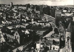 Rothenburg ob der Tauber, Eastern Part from Faulturm after 1945 Bombing Postcard