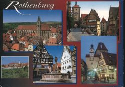 Rothenburg ob der Tauber Landmarks & Town Views Postcard