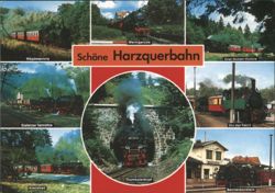 Steam Trains on the Harz Cross-Railway, Harz Mountains Postcard