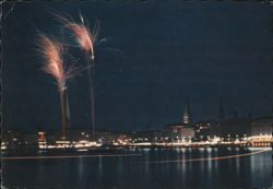 Fireworks on the Binnenalster, Hamburg Postcard