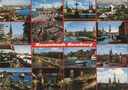 Multiple Views of Hansestadt Hamburg Postcard
