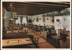 Burg Guttenberg Inn Interior with Fireplace Postcard