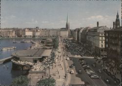 Hamburg's Jungfernstieg and Alsterpavillon on Binnenalster Postcard