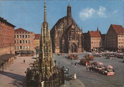 Nuremberg: Schöner Brunnen and Frauenkirche, Hauptmarkt Postcard