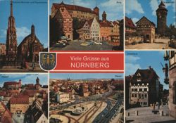 Nürnberg Multi-View with Castle, Dürer House, Plärrer Postcard