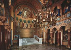 Neuschwanstein Castle Thron-Hall Grand Chandelier Postcard