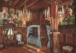 Royal Castle Neuschwanstein Bedroom Postcard