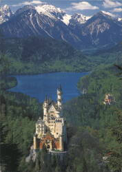 Neuschwanstein & Hohenschwangau Castles, Bavarian Alps Postcard