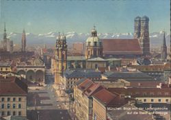 Munich Cityscape with Alps View from Ludwigskirche Postcard